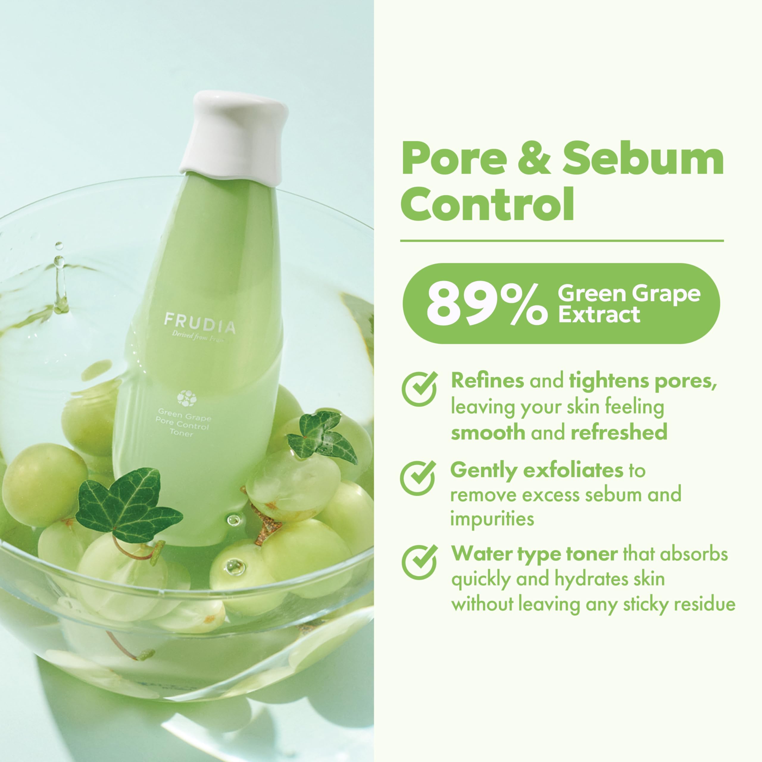 Amazon.com : FRUDIA Green Grape Pore Control Face Toner (6.59 fl