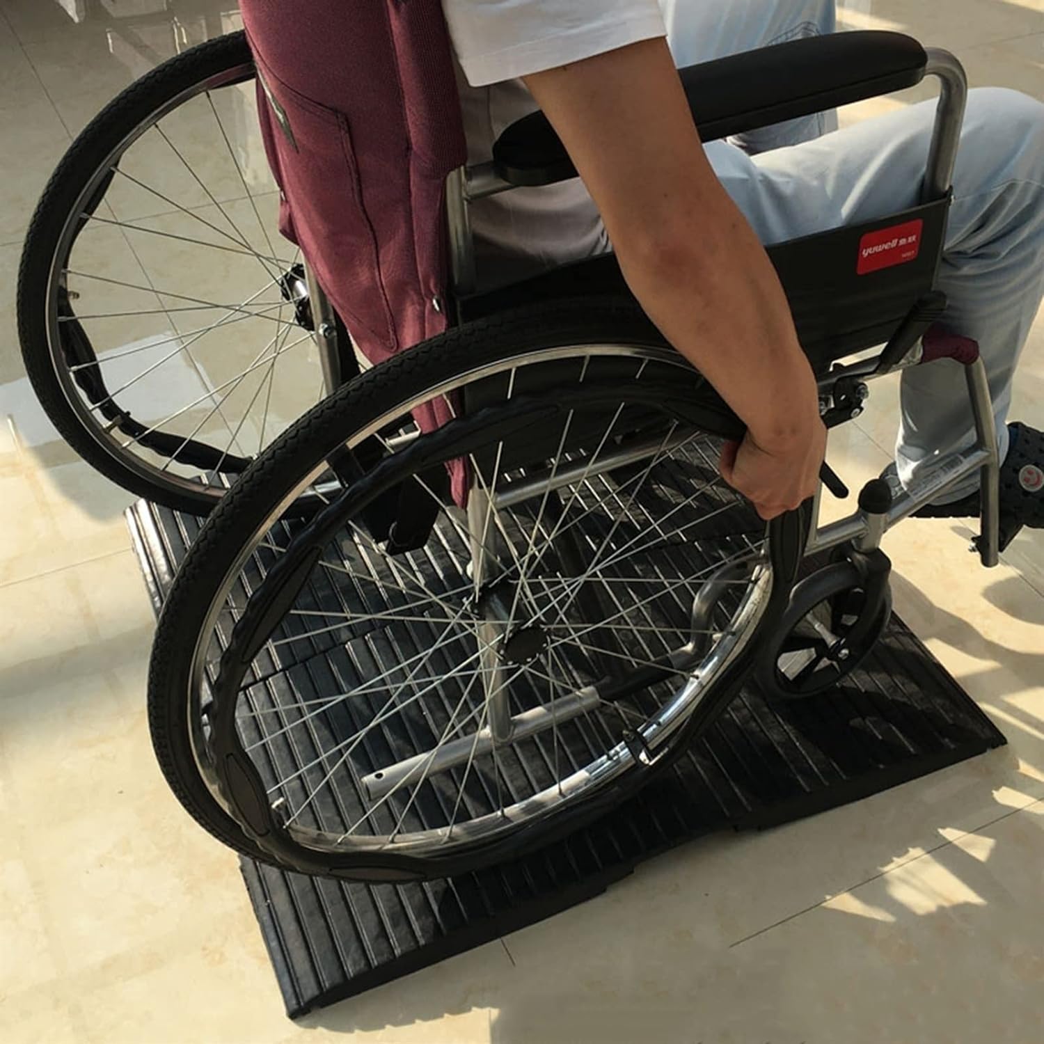 Schody rampowe Rampa progowa wjazdu, krawężnik podjazdowy/rampa przejściowa dla osób niepełnosprawnych dla ciężarówki, skutera, roweru, motocykla(50x39x7.5cm(20"x15.3"x3"))