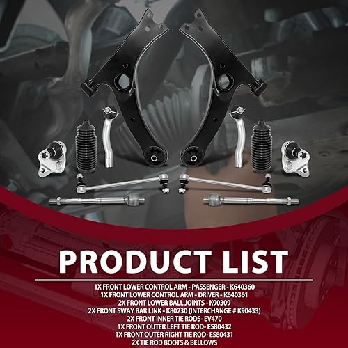 Miniatura 3 de Brazo de control inferior delantero con rótula barra estabilizadora de enlace extremos de barra de acoplamiento Kit de suspensión de repuesto para