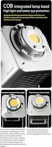 Miniatura 2 de Luz de video LED GDSY con control remoto de 2.4GAPP, luz continua COB bicolor de metal con montaje Bowens 12800Lux3.3 ft 2800K-6500K CRITLCI97+ 8