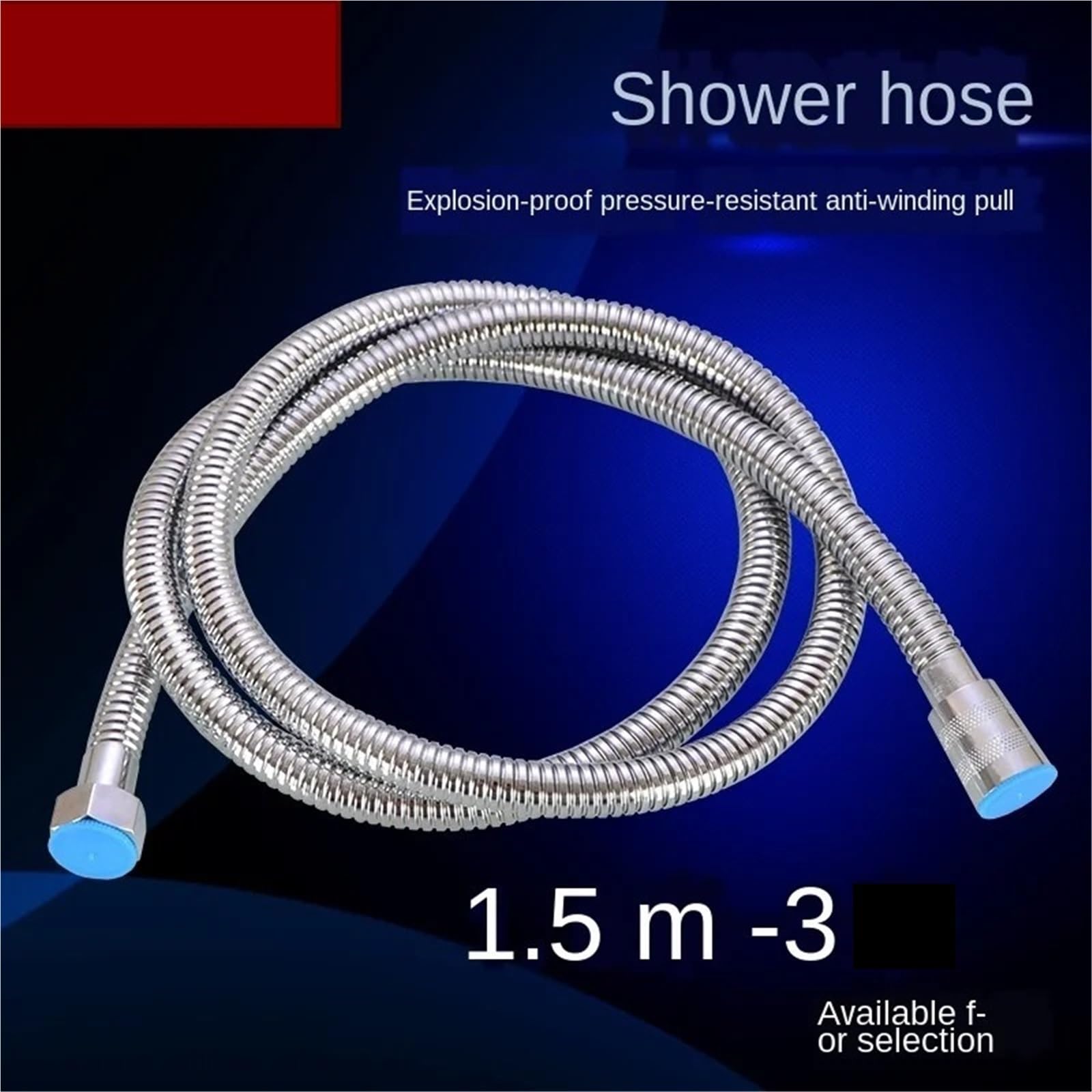 Manguera de Ducha de Acero Inoxidable Mangueras de fontanería, manguera ducha, acero inoxidable, cabezal a prueba explosiones con sistema cifrado, boquilla for tubería agua, conexión(3.0m)