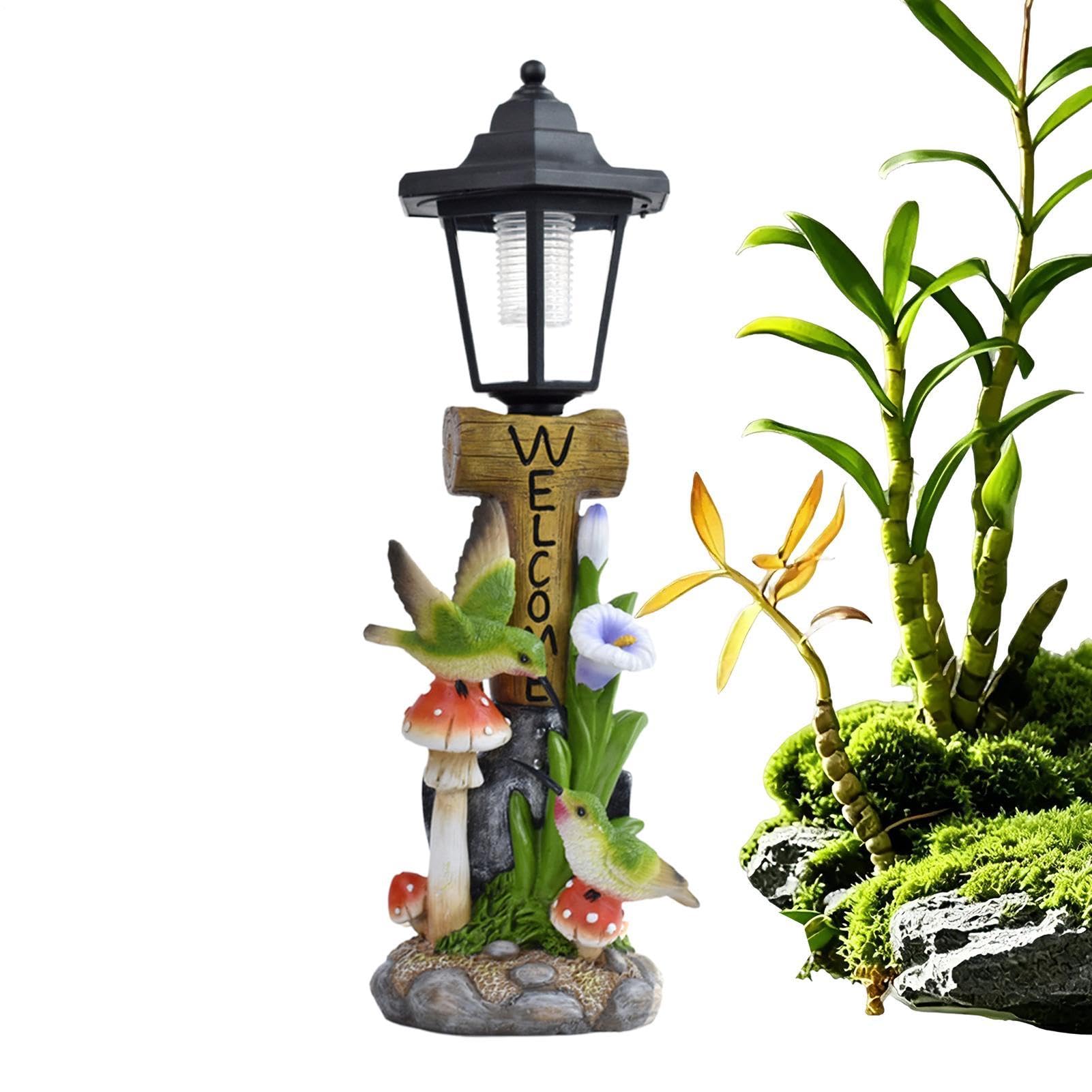 Las Estatuas Solares de Jardín Figura de Resina Resistente a la Intemperie | Estatua solar LED Para Balcón, Porche, Patio, Jardín, Pasillo, Patio Trasero,