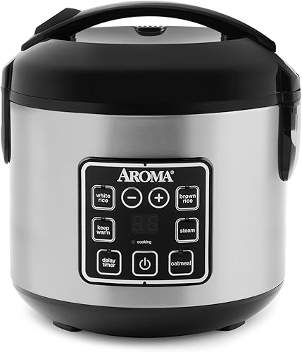 AROMA Multicocina digital de arroz y granos, 8 tazas (cocidas)  2 cuartos de galón, olla interior antiadherente duradera, avena, vapor, arroz blanco disponible en Yaxa Costa Rica
