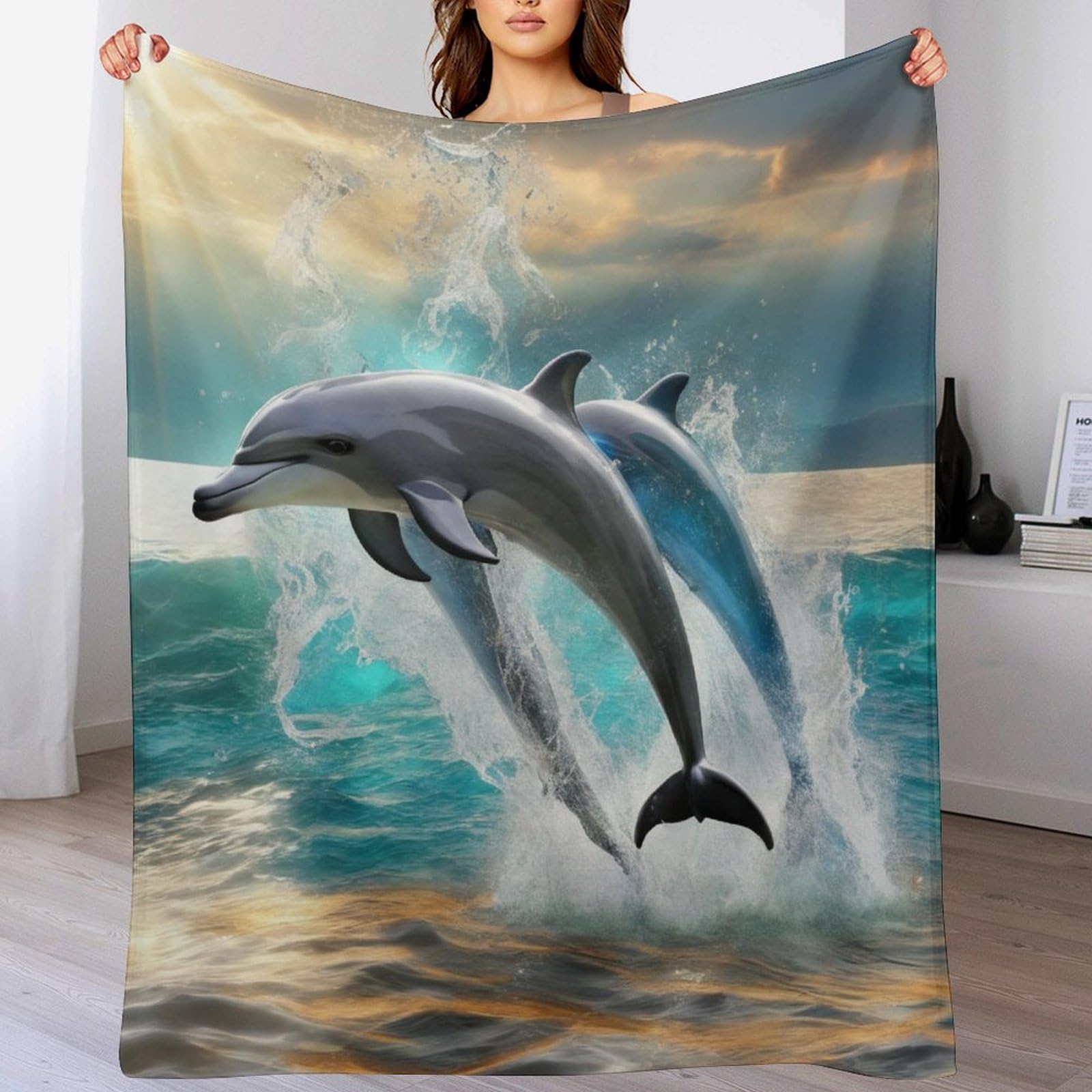 Couverture polaire dauphin flanelle pour éliminer les nuits fraîches