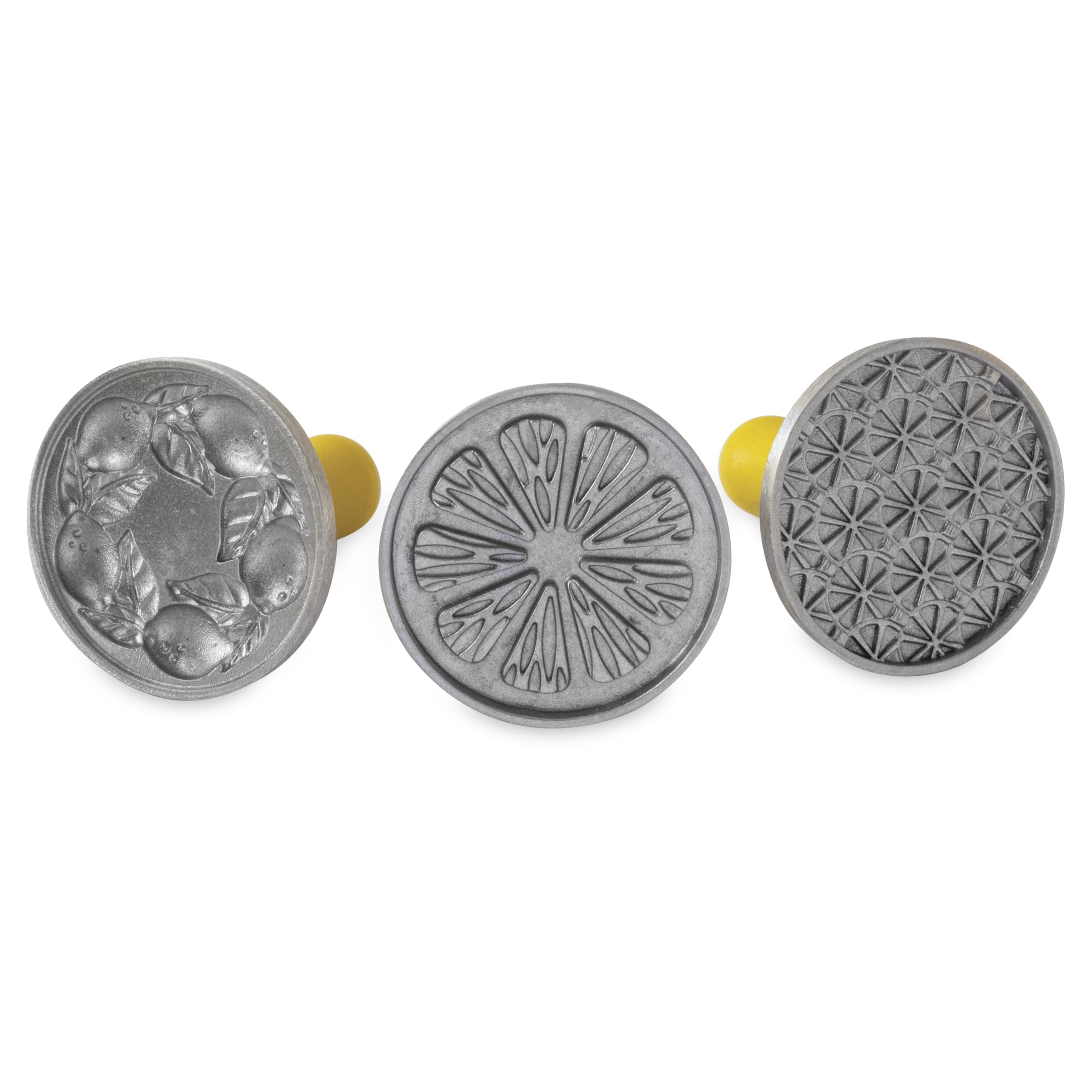 Nordic Ware 01265 pieczątka do cytrusowych ciastek odlew aluminiowy akcesoria do pieczenia, zdobione ciasteczka z wzorem cytrusowym, wysokiej jakości pieczątka Made in USA, kolor: srebrny, aluminium,