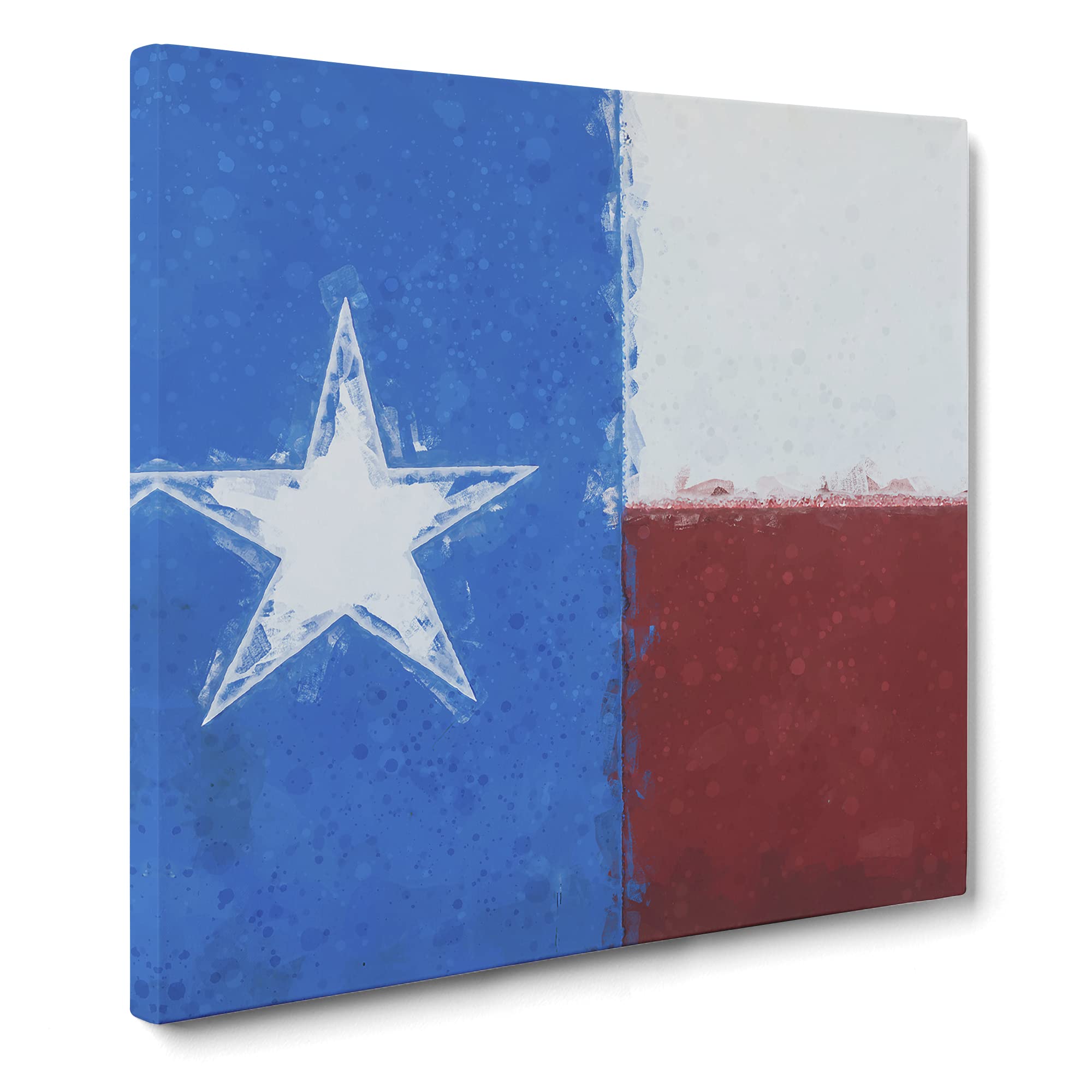 Painted Texas Flag Canvas Print, Mixed, 35L x 35W cm
