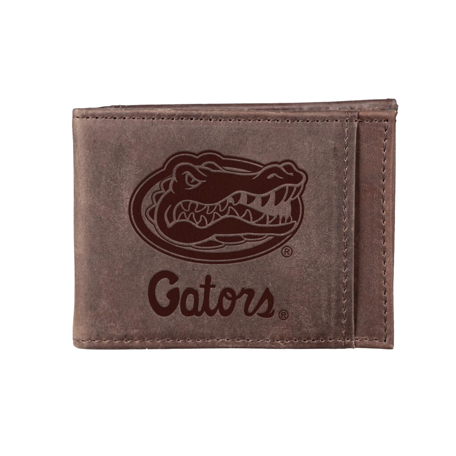 Team Sports America NCAA University of Florida Front Pocket Slim Wallet for Men | Minimalist Leather RFID Blocking Bifold Card Holder with Money Clip