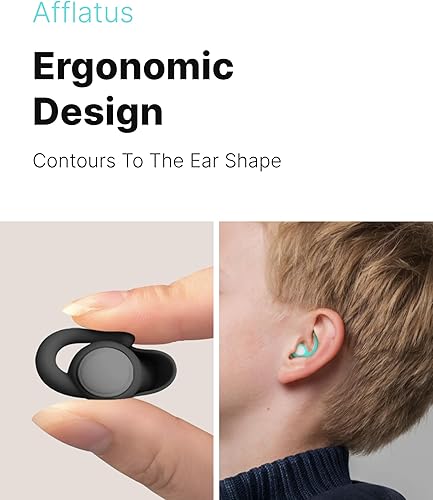 Miniatura 4 de Afflatus Tapones para los oídos para dormir con cancelación de ruido, 2 pares (S+L), cómodos tapones para los oídos reutilizables con reducción de