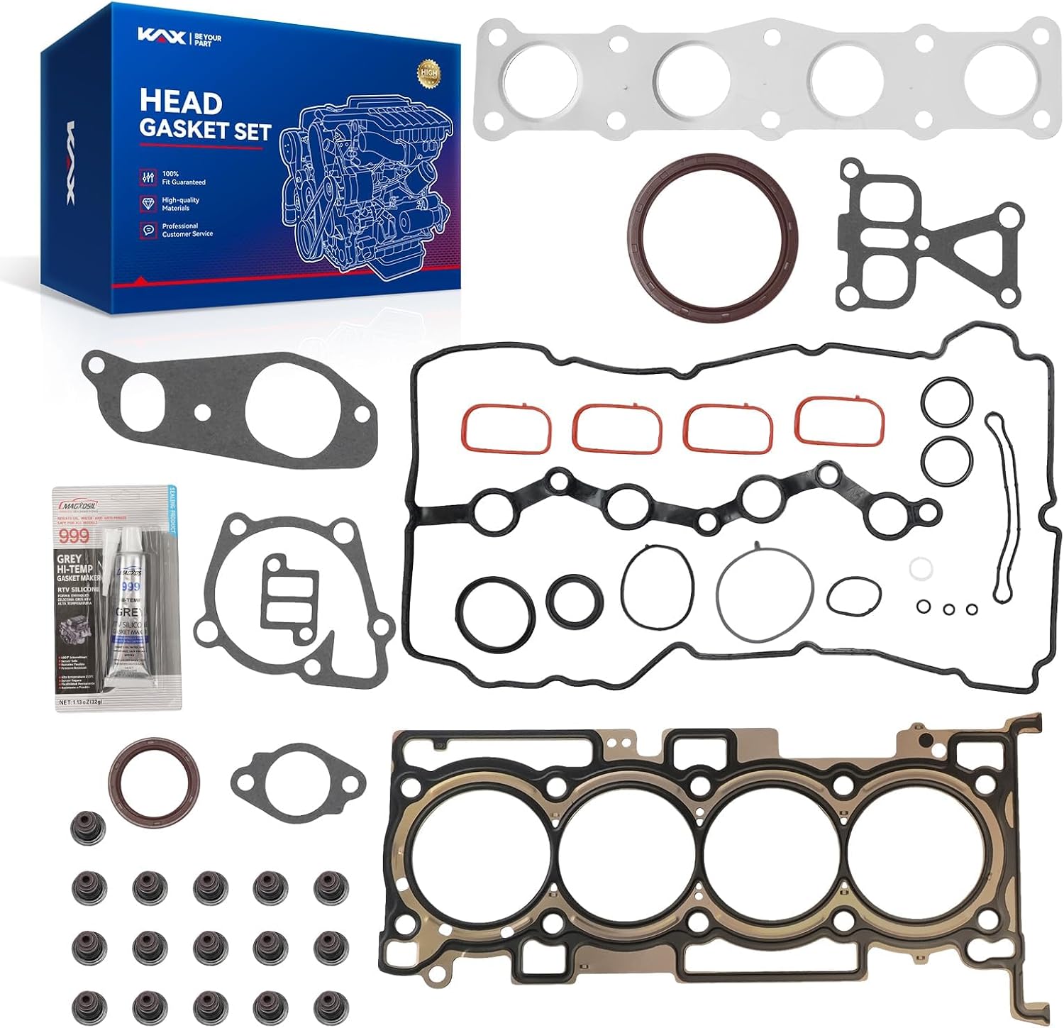 KAX Engine Cylinder Head Gasket Set Compatible with Hyundai Sonata 2011-2014, Kia Optima 2011-2015, Sorento 2012-2015, Santa Fe 2013-2015, Sportage Tucson 2014-2015 2.4L, Head Gasket Kit, OE# CPW13893