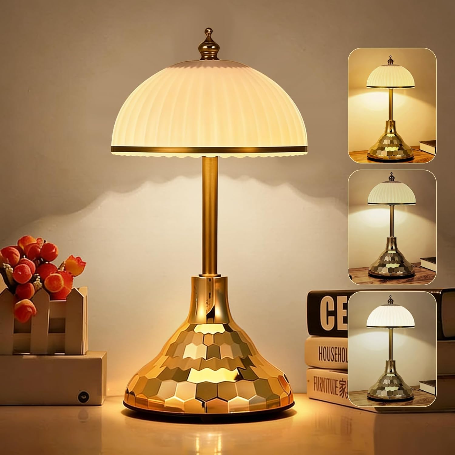 Touch lamp,night light for kids,rechargeable light,suitable for bedrooms, desks,terraces,and outdoor tables.Dimmable LED eye-protection night light,also an ideal Christmas gift for teenagers(White)