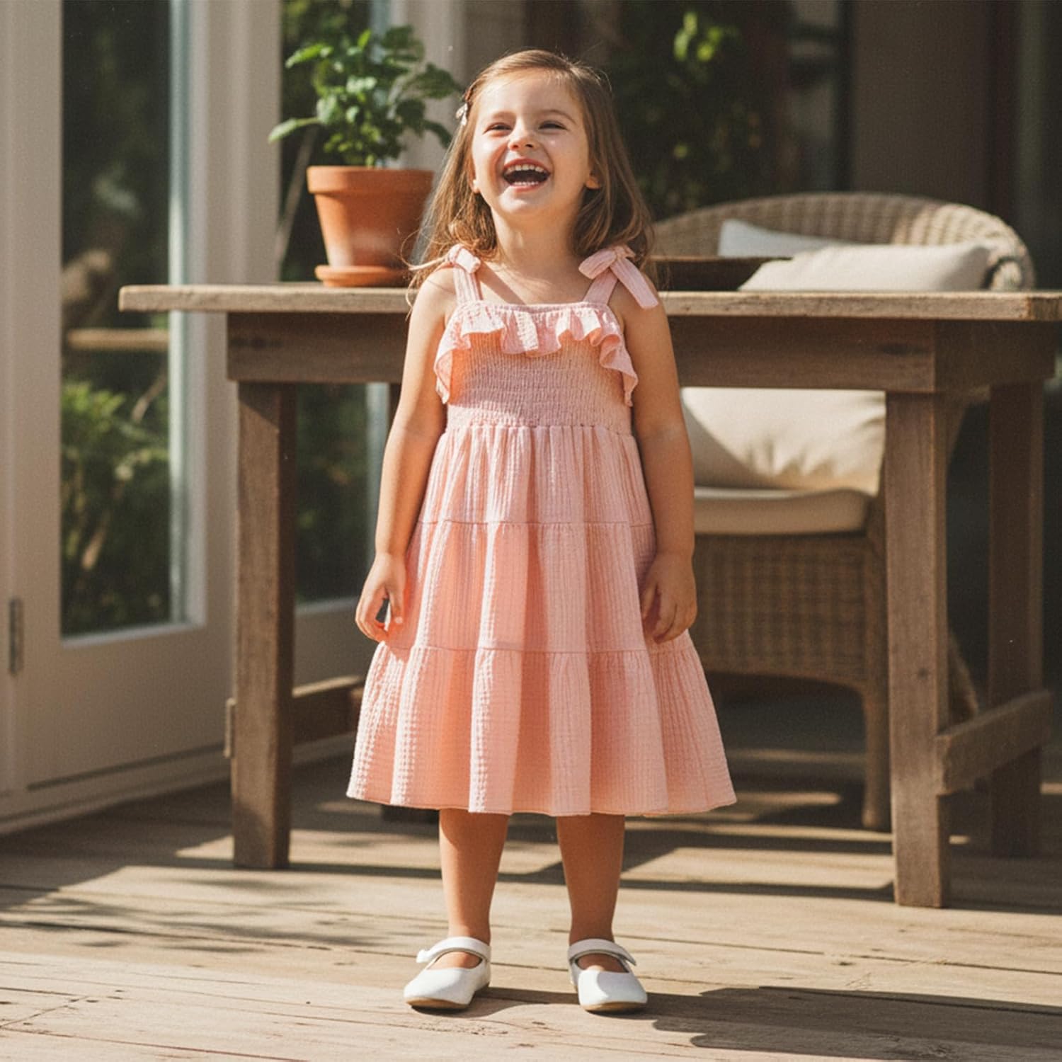 Toddler Girl Dress Baby Girls Summer Clothes Linen Sleeveless Smocked Dresses Boho Dresses Casual Infant Sundress - Image 2