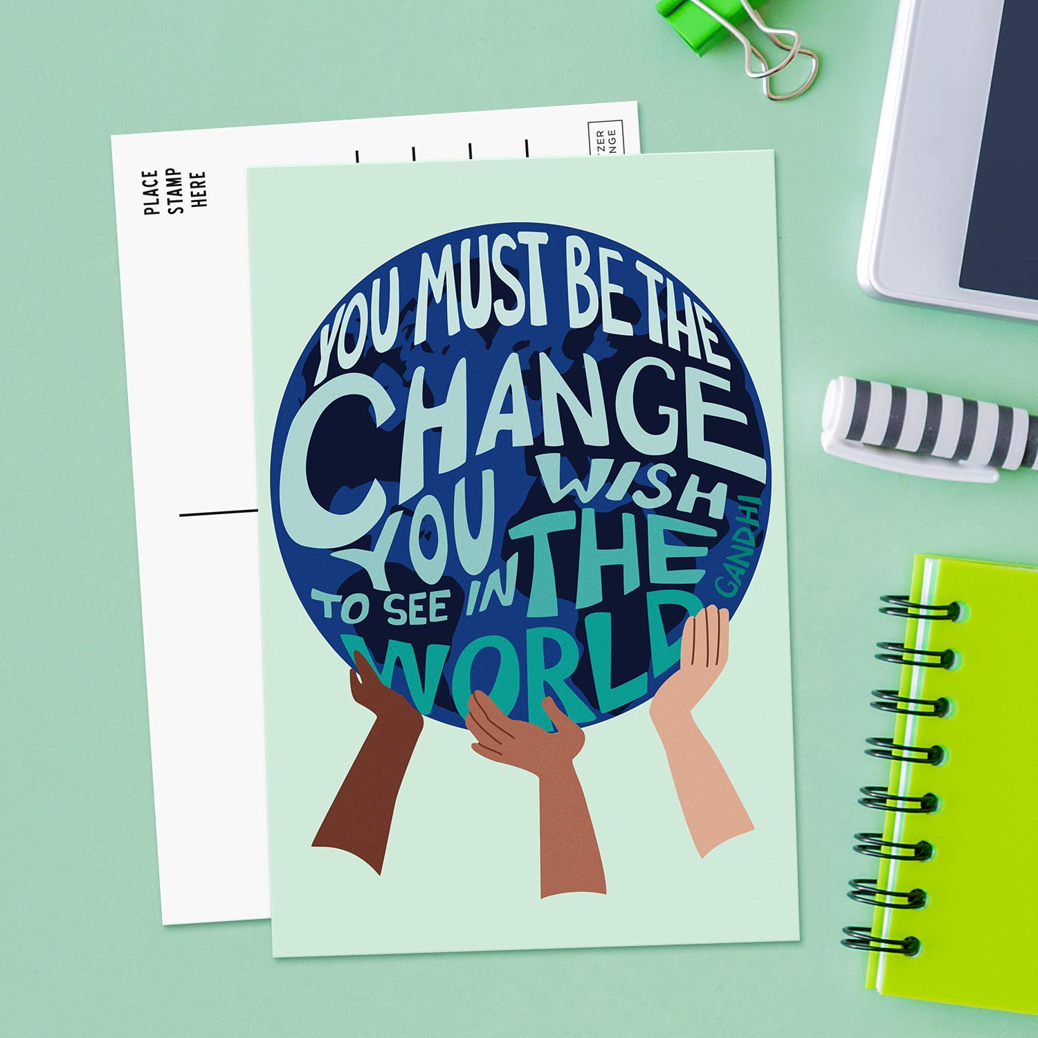 WBdesignz Biglietto Motivazionale Con Busta | Sei Orgoglioso Di Te | 125x125mm | Carta Premium 300g/m² | Made In Germany