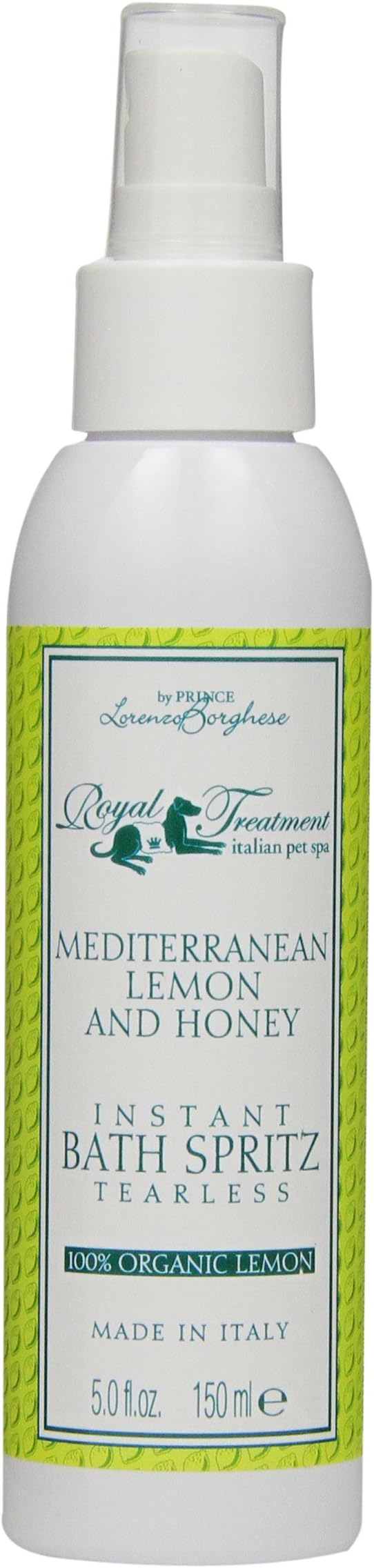 Royal Treatment Organic Mediterranean Lemon and Honey Tearless Instant Bath Spritz for Pets, 5-Ounce