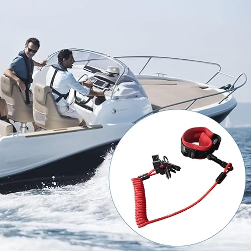 Miniatura 4 de 4 cordones para interruptor de barco con correa de muñeca de repuesto para interruptor de parada de emergencia de barco marino, cordón de seguridad