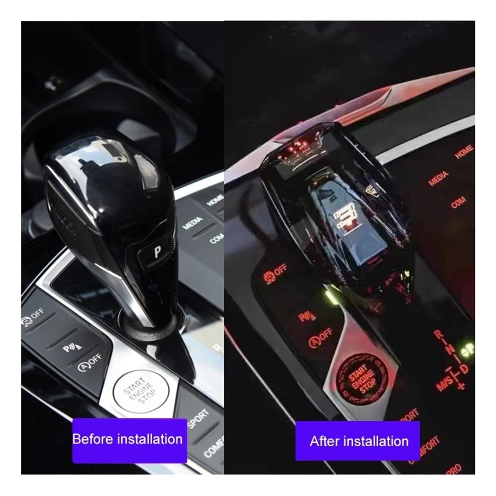 Palanca Velocidad Coche Para BMW Serie 3 Para X3 Para X4 Para X5 Para X6 F44 G20 G05 G06 G01 G02 G08 Juego De 4 Palancas Cambios Automáticas Cristal(For G05 G06 G07)