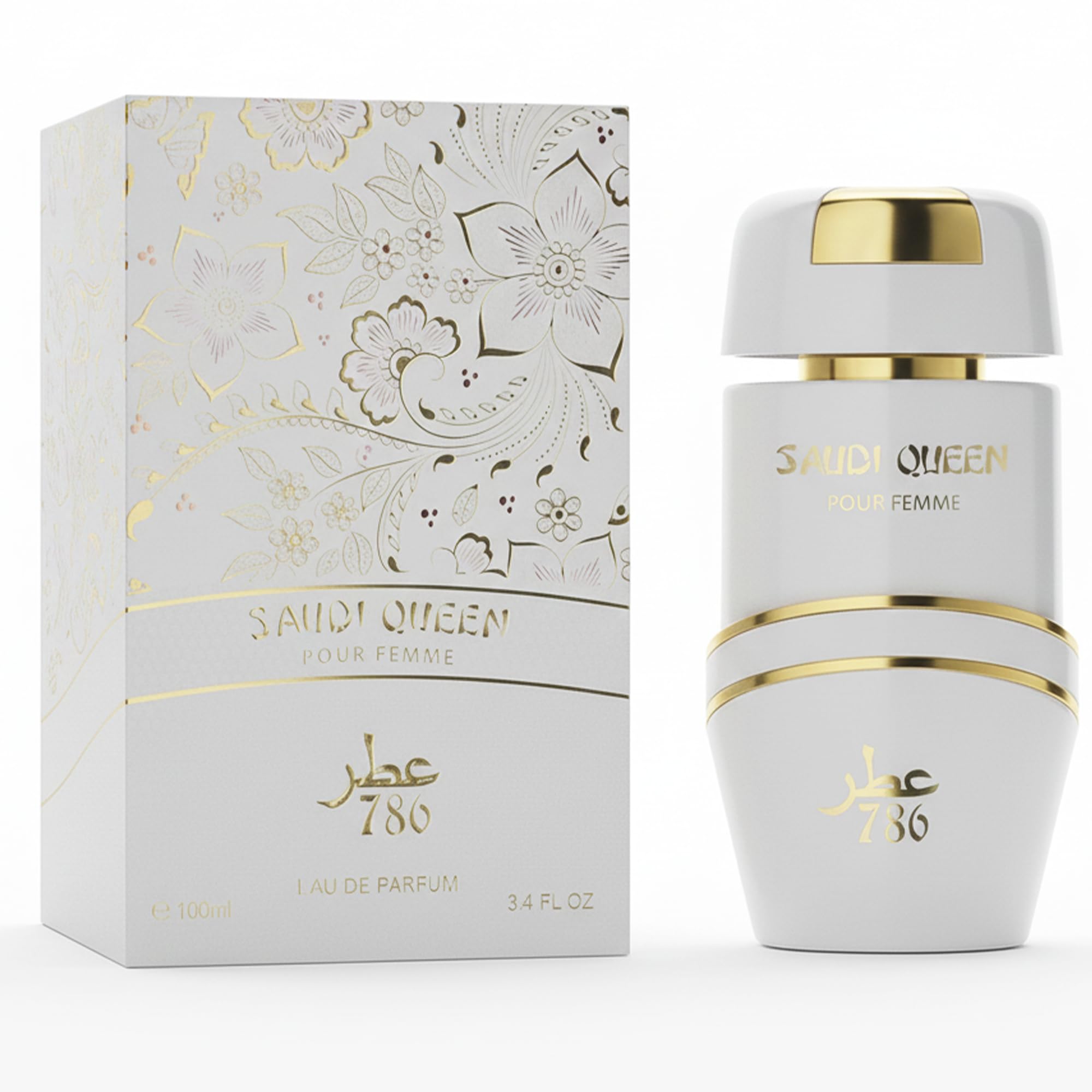 Jo Milano Saudi Queen Eau De Parfum Spray | 3.4 oz (100ml) | Fruity, Sweet, Oud, Musk, Patchouli, Vanilla Scent | Long Lasting Fragrance for Women