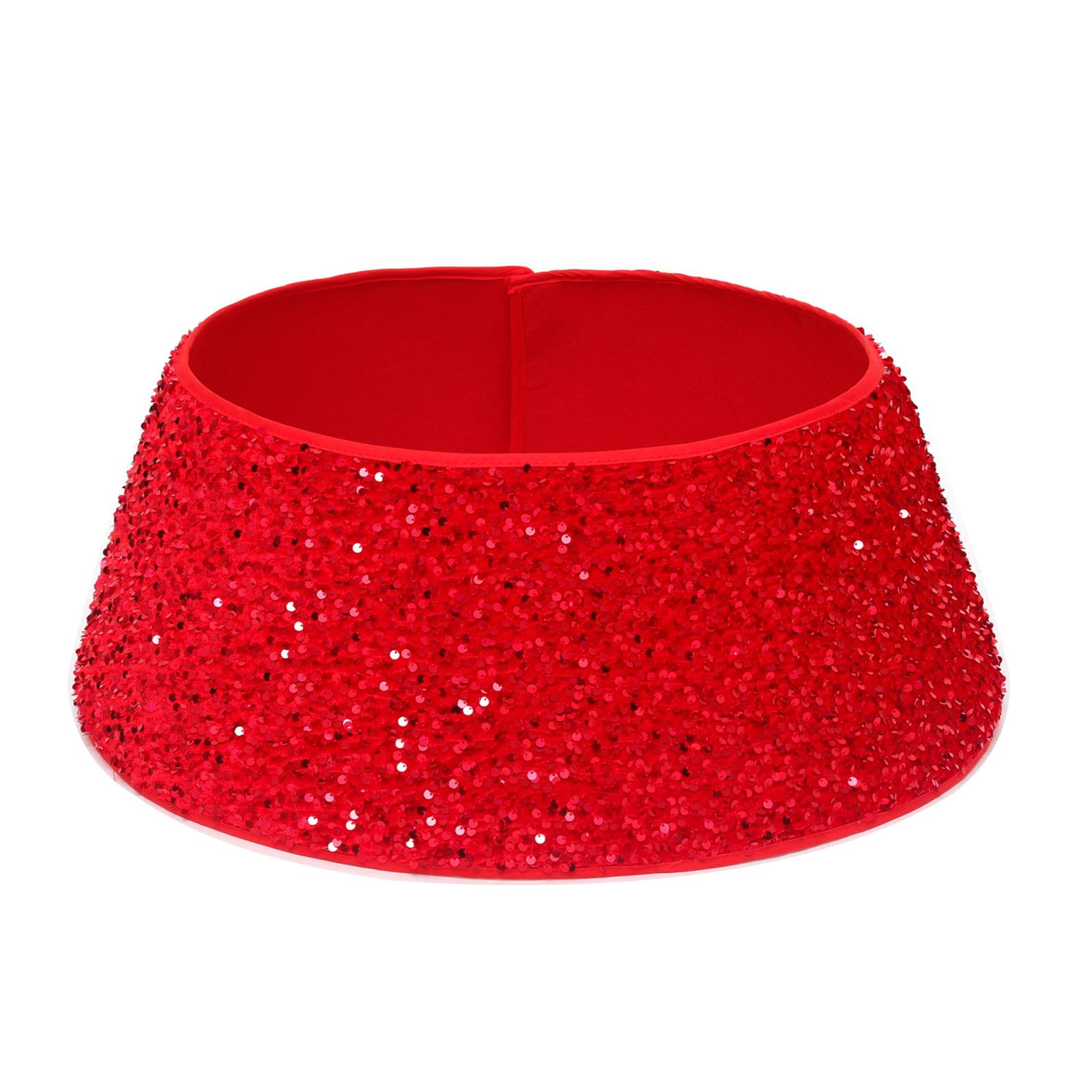 carotoe Glittering Sequined Tree Rings Sparkling Tree Foot Collar Accessory Sequins Christmas Stand Covers Ornament Sequined Collar