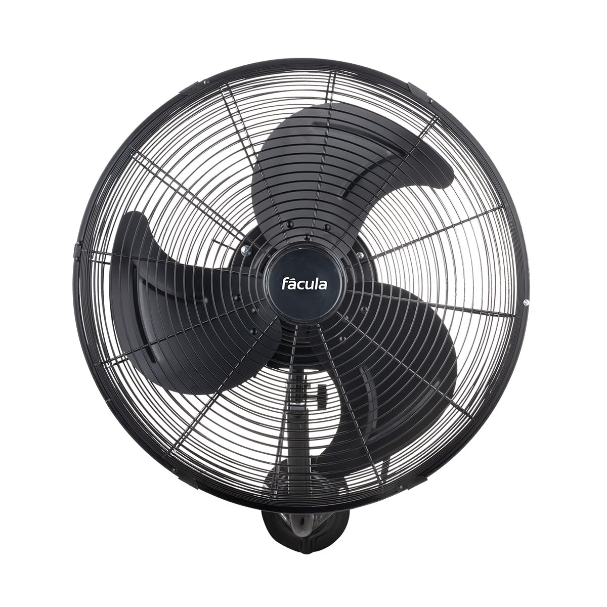 facula - Ventilador de Pared Negro Aura 90 W | 3 Aspas de Aluminio | Oscilación | 3 Velocidades | Motor de Aluminio | Diseño Industrial