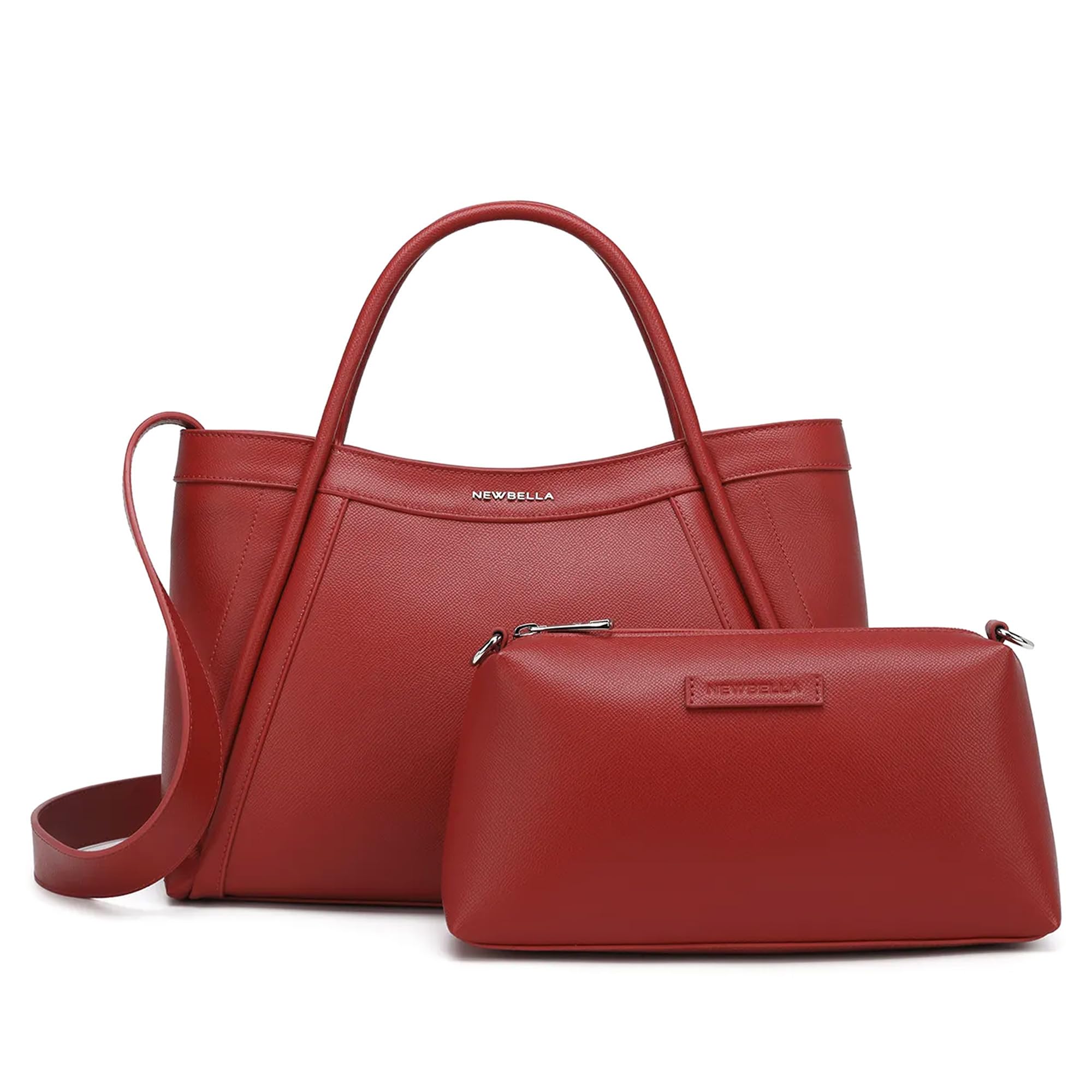 NEWBELLA Tote Bag for Women, Vegan Leather Crossbody Shoulder Bag, Top Handle Satchel Purse for Work, Travel, Daily Use