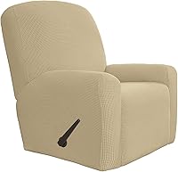 Vista 113 de Easy-Going - Funda elástica para sofá reclinable, 4 piezas, protector de muebles, sofá suave con parte inferior elástica, tela jacquard con Negro