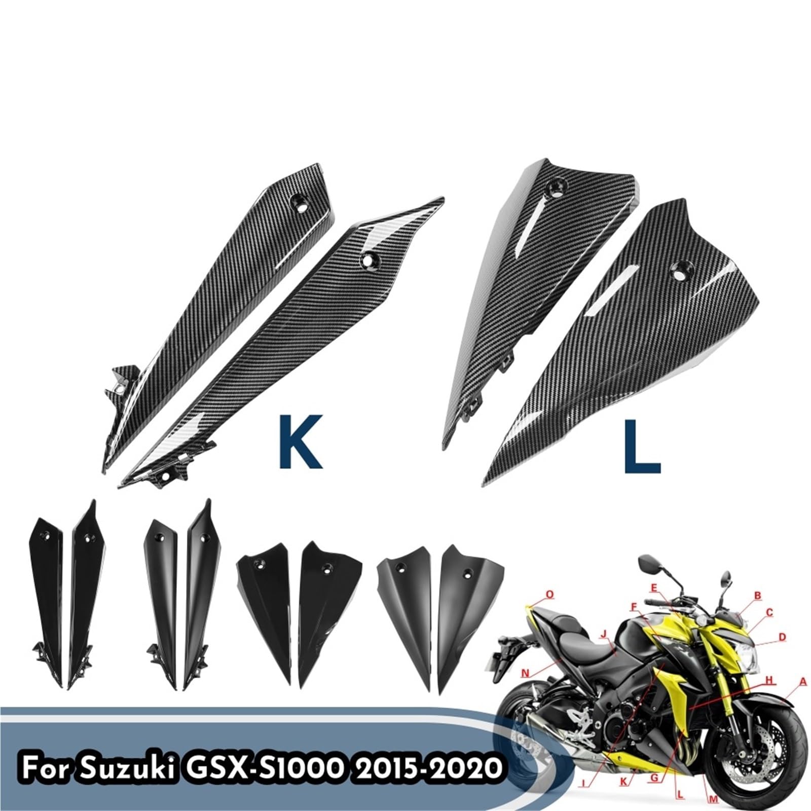 Front Bumper Splitter dachowy Pasuje do Suzuki GSXS1000 GSX S1000 2015-2020 Silnik Dolny spojler Rama Osłona boczna Owiewka
