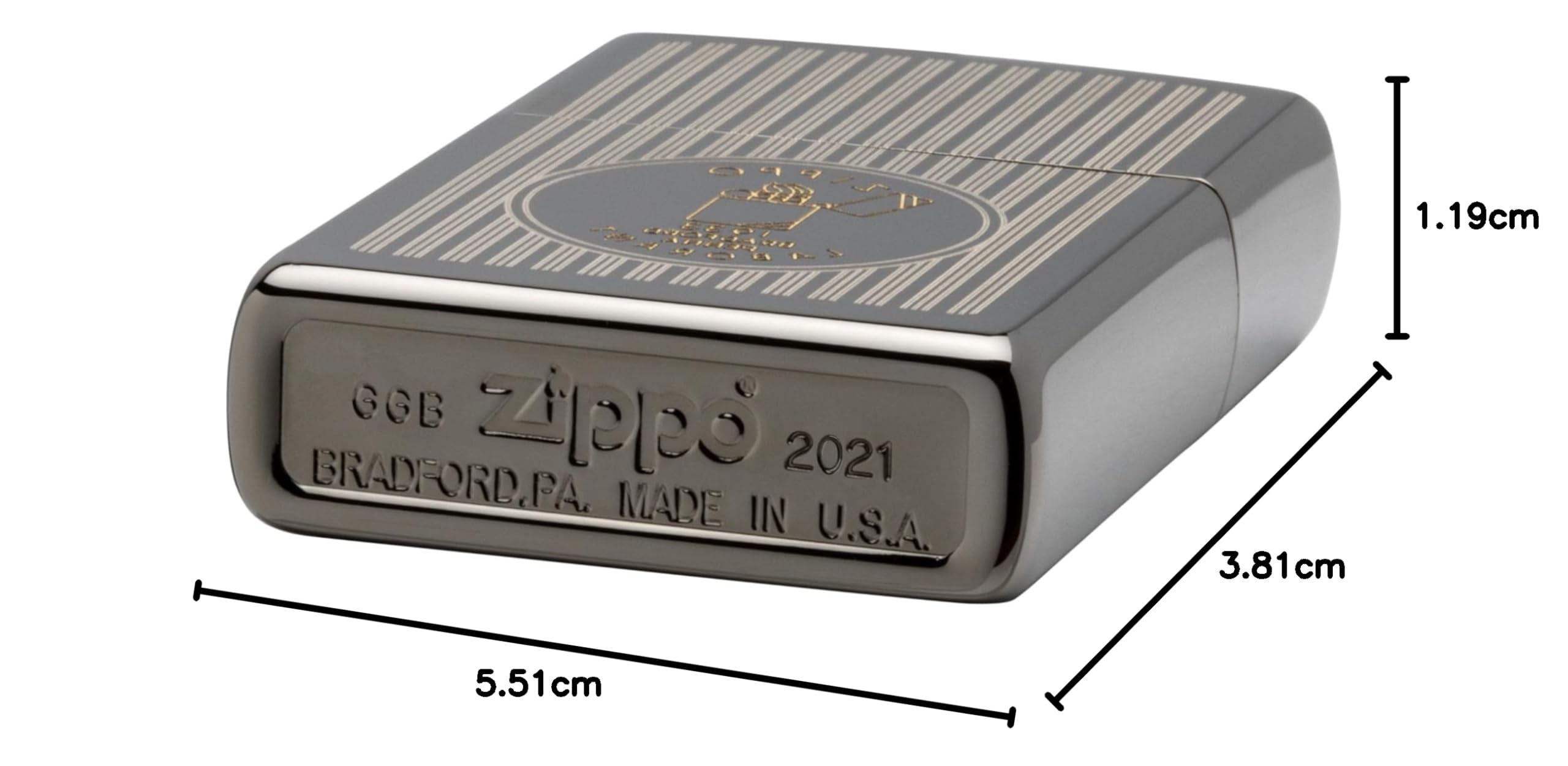 Zippo Sturmfeuerzeug - Founder's Day, Black Ice, Laser Two-Tone - Nachfüllbar - Wiederverwendbar - Windfestes Design - Geschenkbox - Made in USA