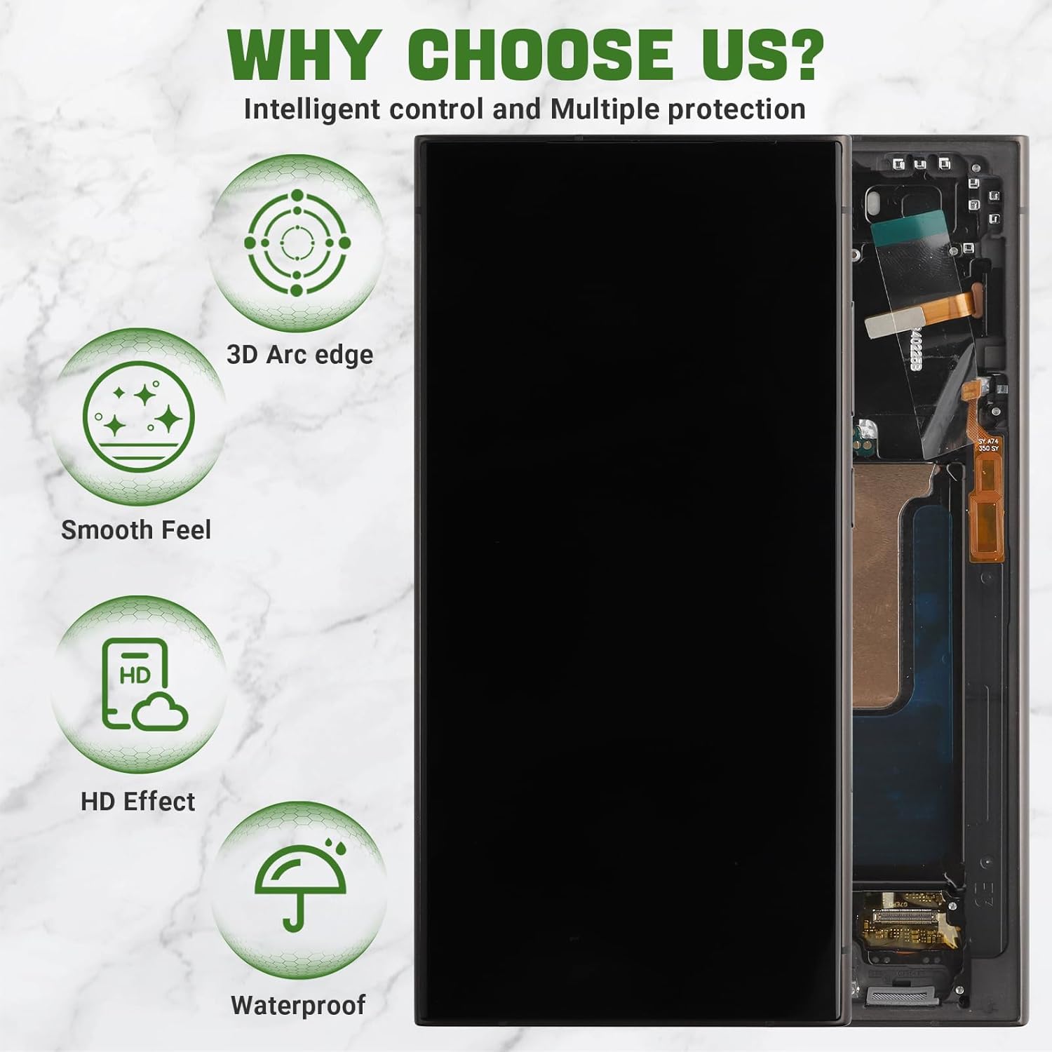 New OLED Display for Galaxy S24 Ultra S928U Touch Screen Digitizer Assembly Replacement with Upgraded Repair Tools Kit-Only for US Version[with Frame][Support Fingerprint Function]