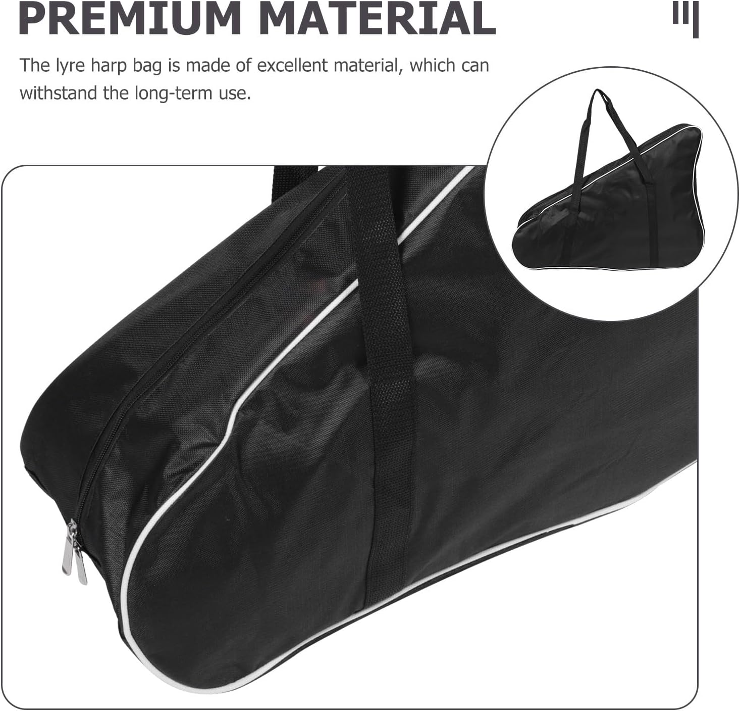 Universal Lyre Harp Case Thick Padded Instrument Storage Bag EVA Protective Cover 19 Strings Convenient Harp Holder