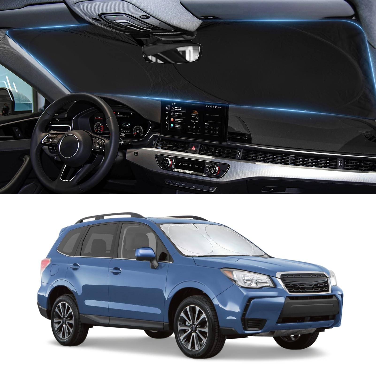 Sun Shade for 2014 2015 2016 2017 2018 Subaru Forester Windshield Sunshade