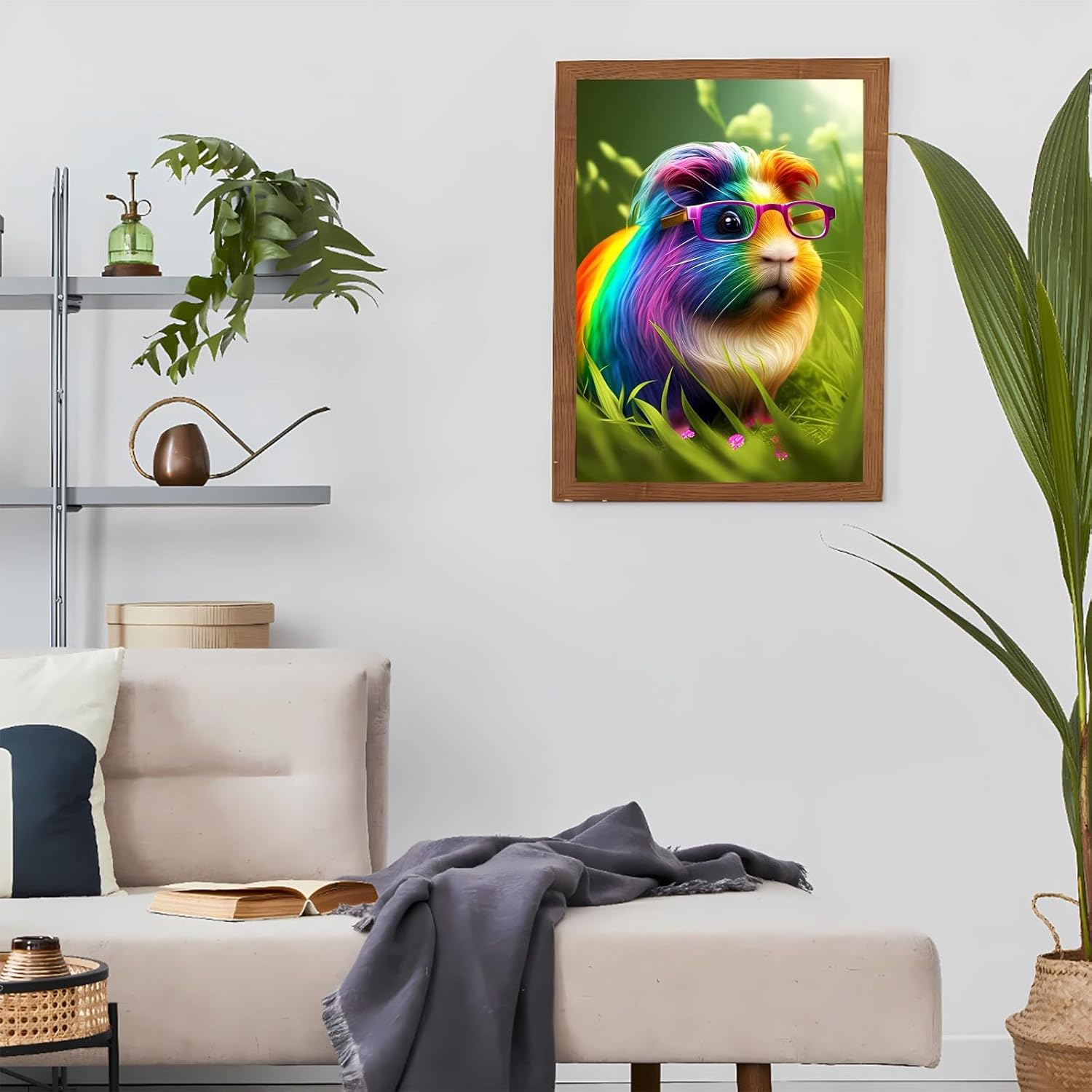 Gabbana 5D Rainbow Guinea Pig Diamond Art Painting Kits, Guinea Pig Diamond Painting Full Diamond Art Kits for Adults Embroidery Cross Stitch Arts Craft Supply Canvas Wall Decor 12x18 Inch