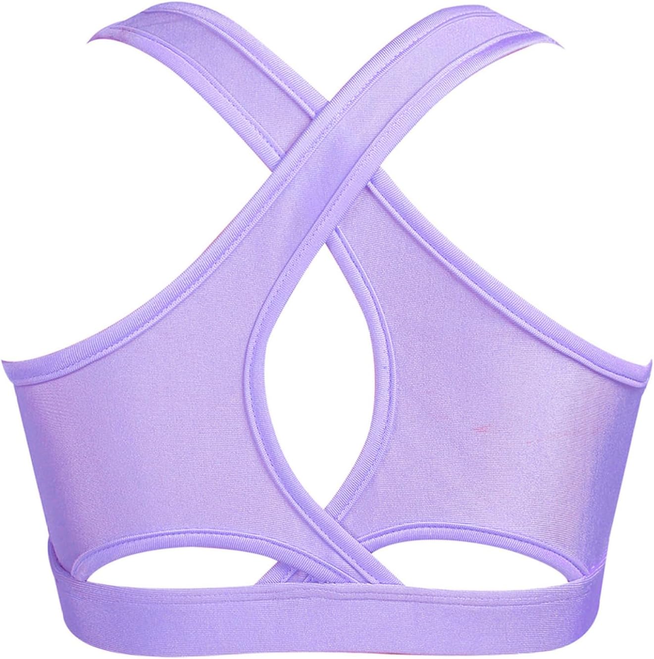 Kids Girls' Sleeveless Keyhole Back Crop Top Dance Gym Yoga Workout Sport Bra Camisole Dancewear