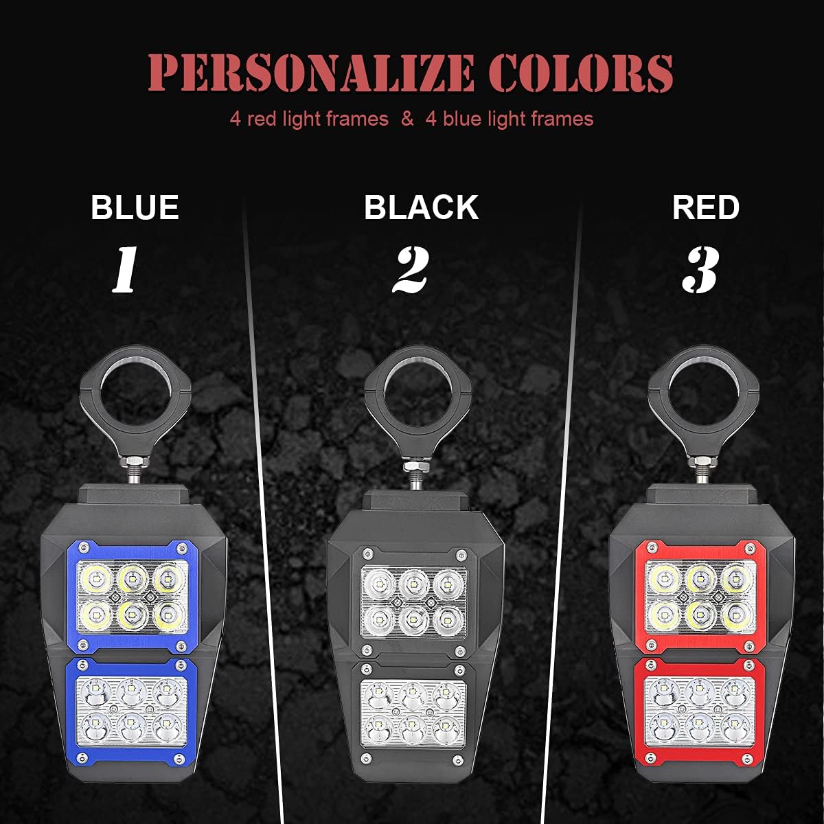 WeiSen Break Away Side Rear View Mirror with LED Light Fits 1.75" - 2" Round Tube Roll Bar Compatible with Polaris RZR Ranger Maverick X3 Talon Mule Teryx UTV ATV