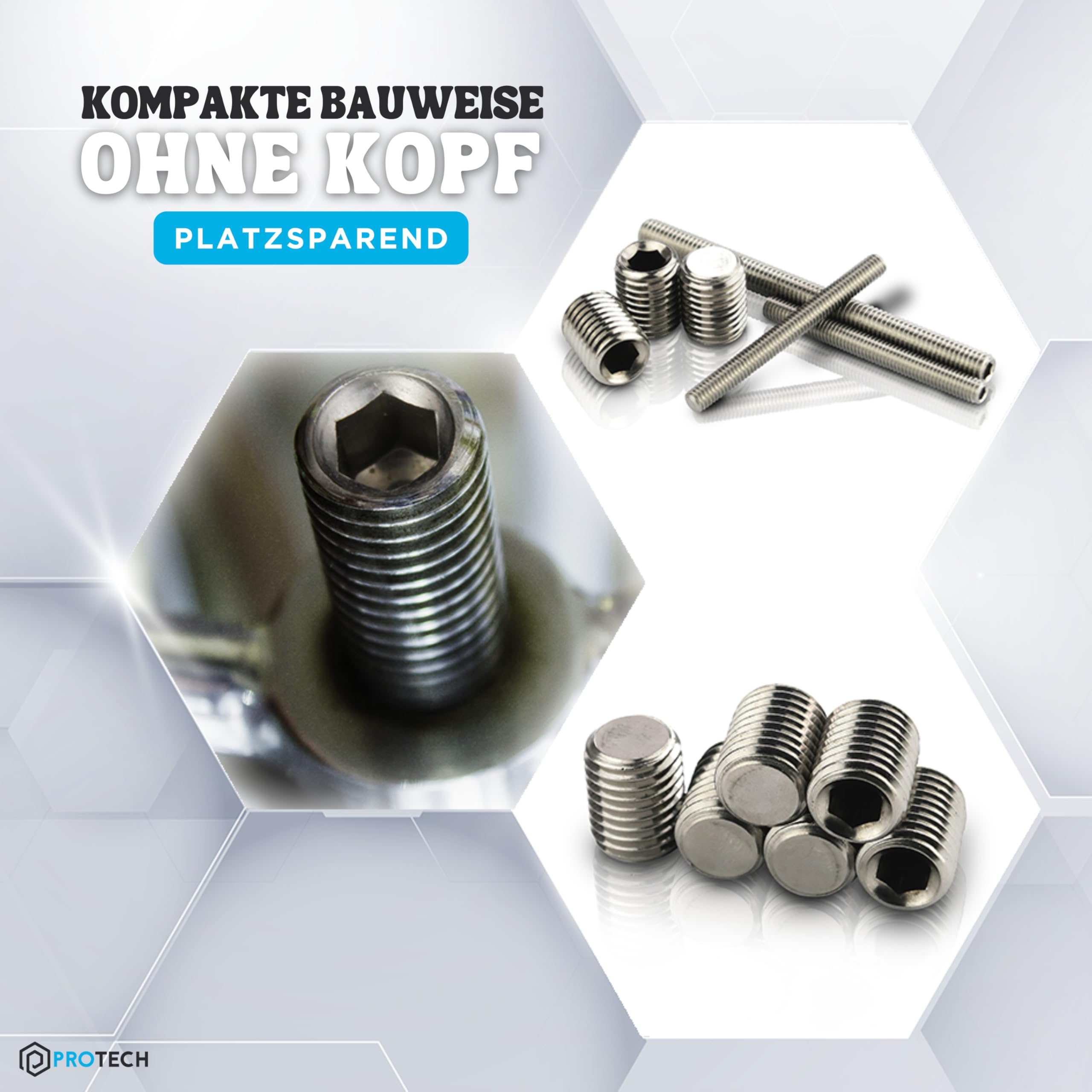 Grain With Hexagon Socket M6x16 Conical Tip - Headless Screw Stainl Steel A2 5 thumbnail image
