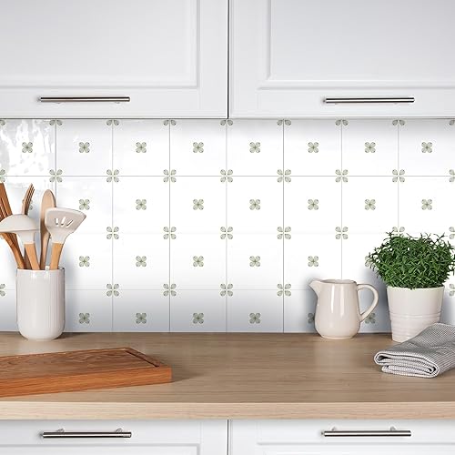 Miniatura 44 de Adhesivos para azulejos autoadhesivos, 12 unidades, autoadhesivas, calcomanías decorativas de pared para cocina, baño, azulejos, impermeables, Pata