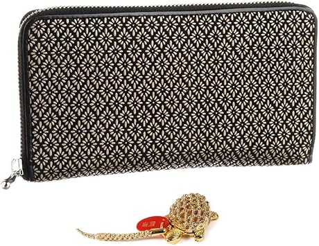 帯電防止処理加工 印伝 INDEN ラウンド財布 【 菱菊 印傳 財布 】 金運