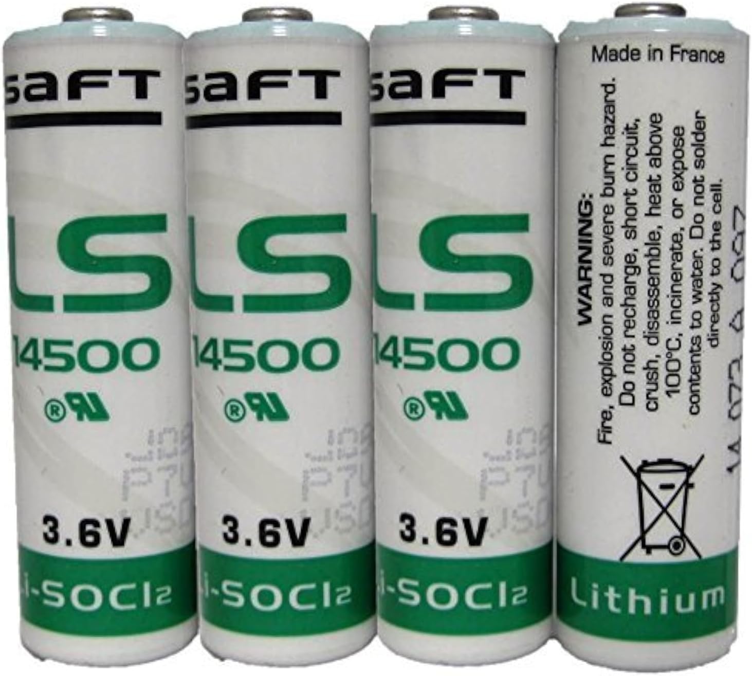 SAFT LS14500 LS 14500 AA 3.6v Li-SOCl2 Lithium Battery MADE IN FRANCE 4 Pack