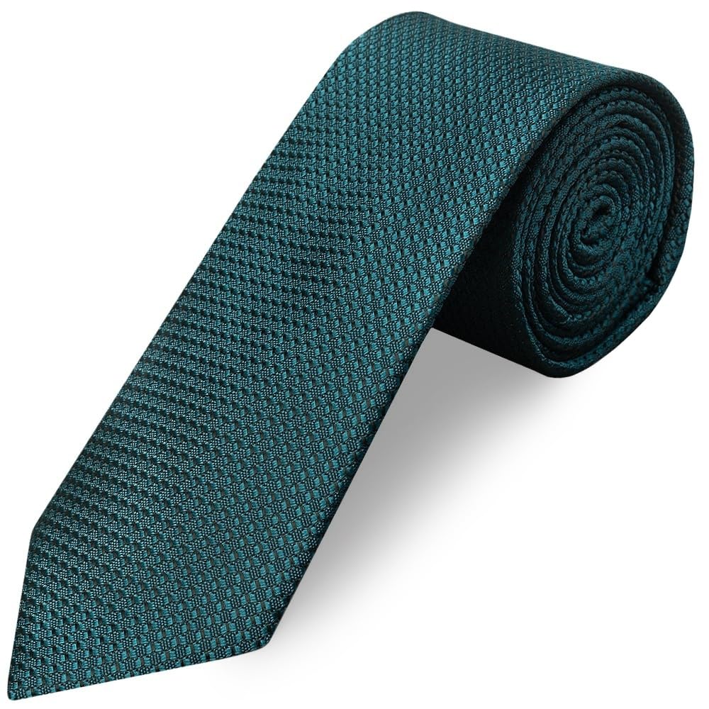 Ties R Us Men's Teal Textured Classic Tie