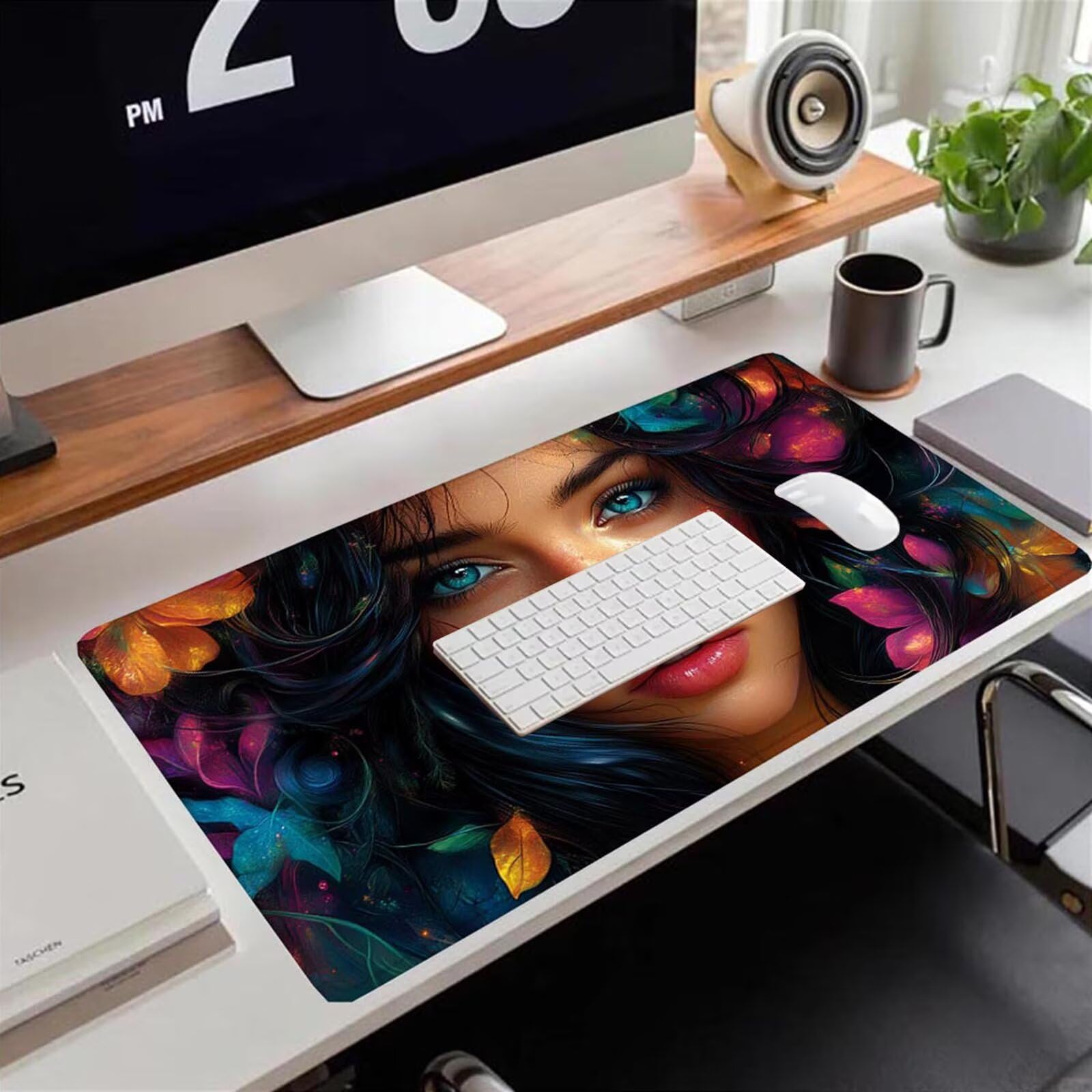 Gamingowa podkładka pod mysz 1200 x 600 x 3 mm, XXL, wodoszczelna, odporna na ścieranie, z przyszytymi krawędziami, podkładka na biurko, poprawia prędkość i precyzję, pod laptopa, komputera, wzór