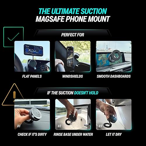 Miniatura 6 de CARMOUNT Clutch-X One - Soporte de teléfono con ventosa para iPhone, soporte de teléfono para ventana, soporte magnético de teléfono de 360, soporte