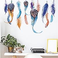 Vista 1 de Calcomanías de pared colgantes de plumas de ensueño, calcomanías de pared extraíbles de vinilo para sala de estar, dormitorio, habitación