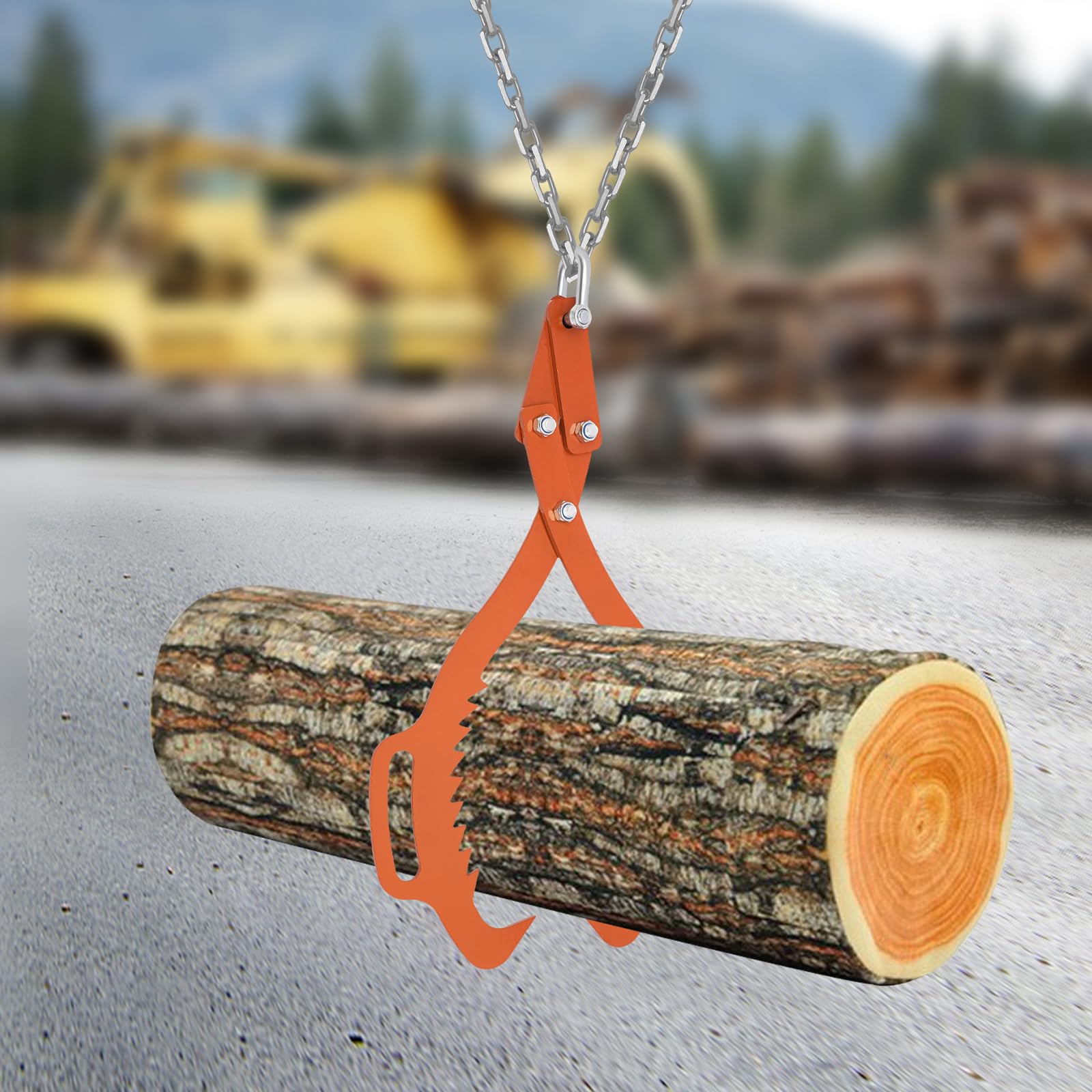 Gancio per artiglio, pinza per sollevamento tronchi, pinza per legno, pinza posteriore, pinza per legno, carico 700 kg, per rimorchio, camion, fuoristrada, trattori, skiddern