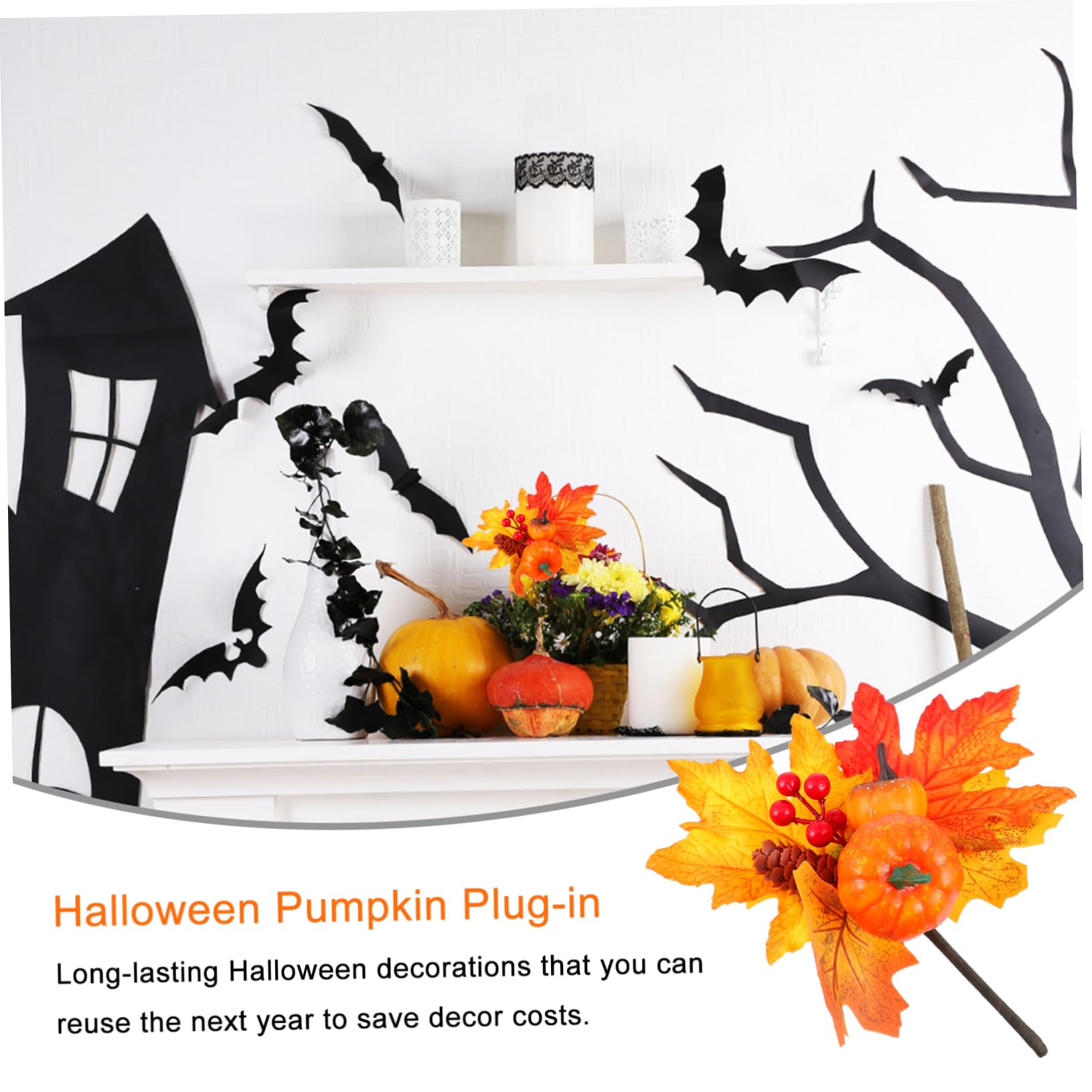 Zerodeko 6stücke Künstliche Kürbis Und Ahornblatt Dekoration Für Halloween Und Erntedankfest -in Herbst Deko Mit Für Garten Und Zuhause