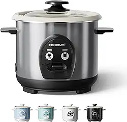 Panela de arroz elétrica de um toque para arroz japonês asiático de sushi, 3 xícaras cruas/6 xícaras, panela rápida e conveniente com panela interna antiaderente de cerâmica, caixa de aço