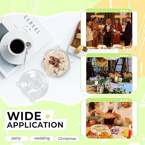 Miniatura 5 de 100 vasos individuales de plástico para cupcakes con tapa, soportes de plástico transparente para magdalenas, cajas para fiestas, bodas, Navidad,