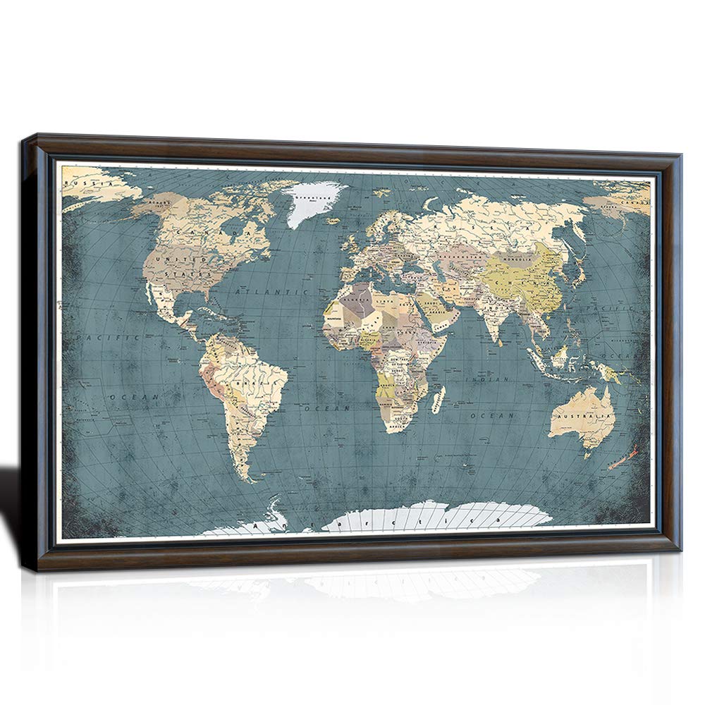 Buy Welmeco XLarge Rustic World Canvas Prints Office Wall Decor Rustic