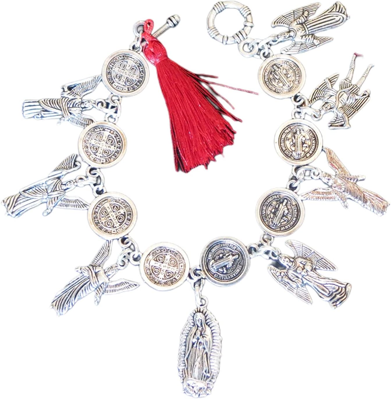 Hand Made Powefull Bracelet with San Benito, Virgin Mary and 7 Archangels