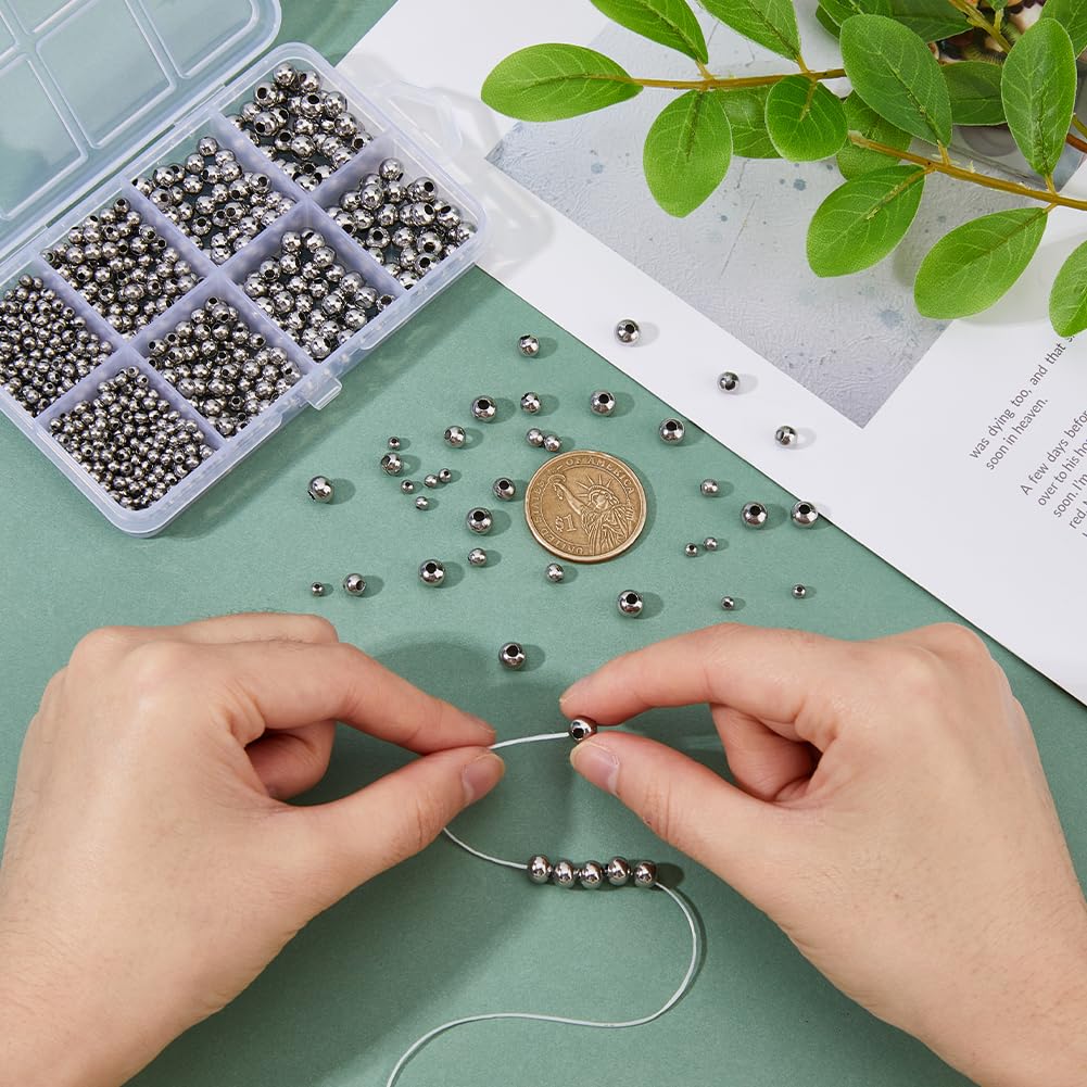 1500 Perline Distanziatrici Heishi In Plastica Color Gunmetal – Dischi Piatti Da 6 Mm Con Foro Da 2 Mm – Perline Per Bracciali Fai Da Te E Creazione Gioielli