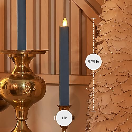 Miniatura 6 de Luminara Juego de 2 velas LED de llama móvil (1 x 9.75), vela sin llama, borde derretido, cera suave, sin perfume (verde)