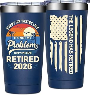 Grifarny Retirement Gifts for Men 2026 - The Legend Has Retired Cup 20 oz