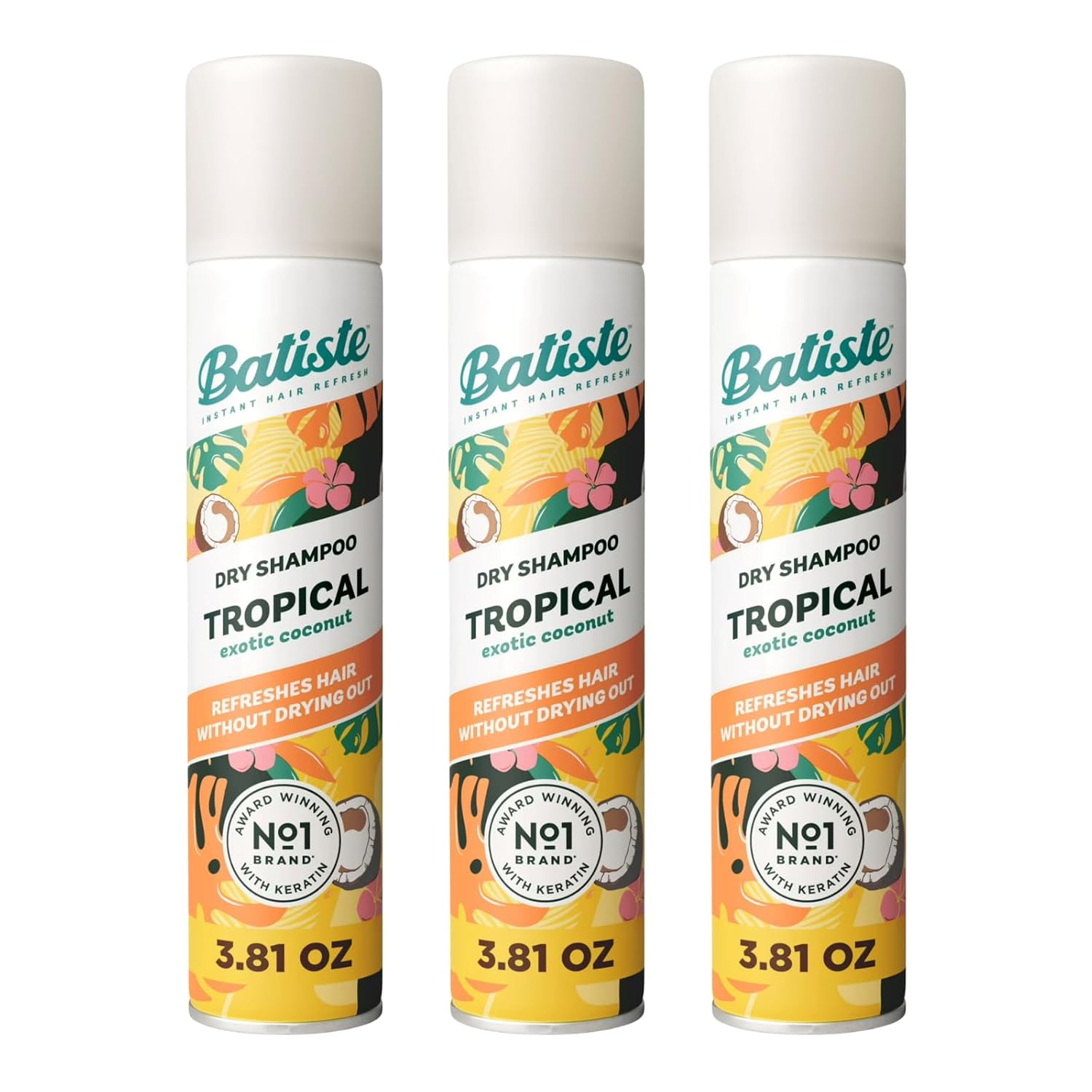Batiste Dry Shampoo - Tropical Fragrance for Fresh Hair